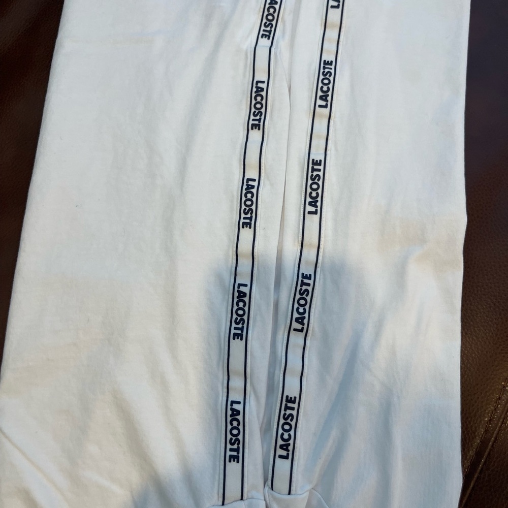 Lacoste White Short Sleeve Regular Fit Side Logo T Shirt - Picture 12 of 16